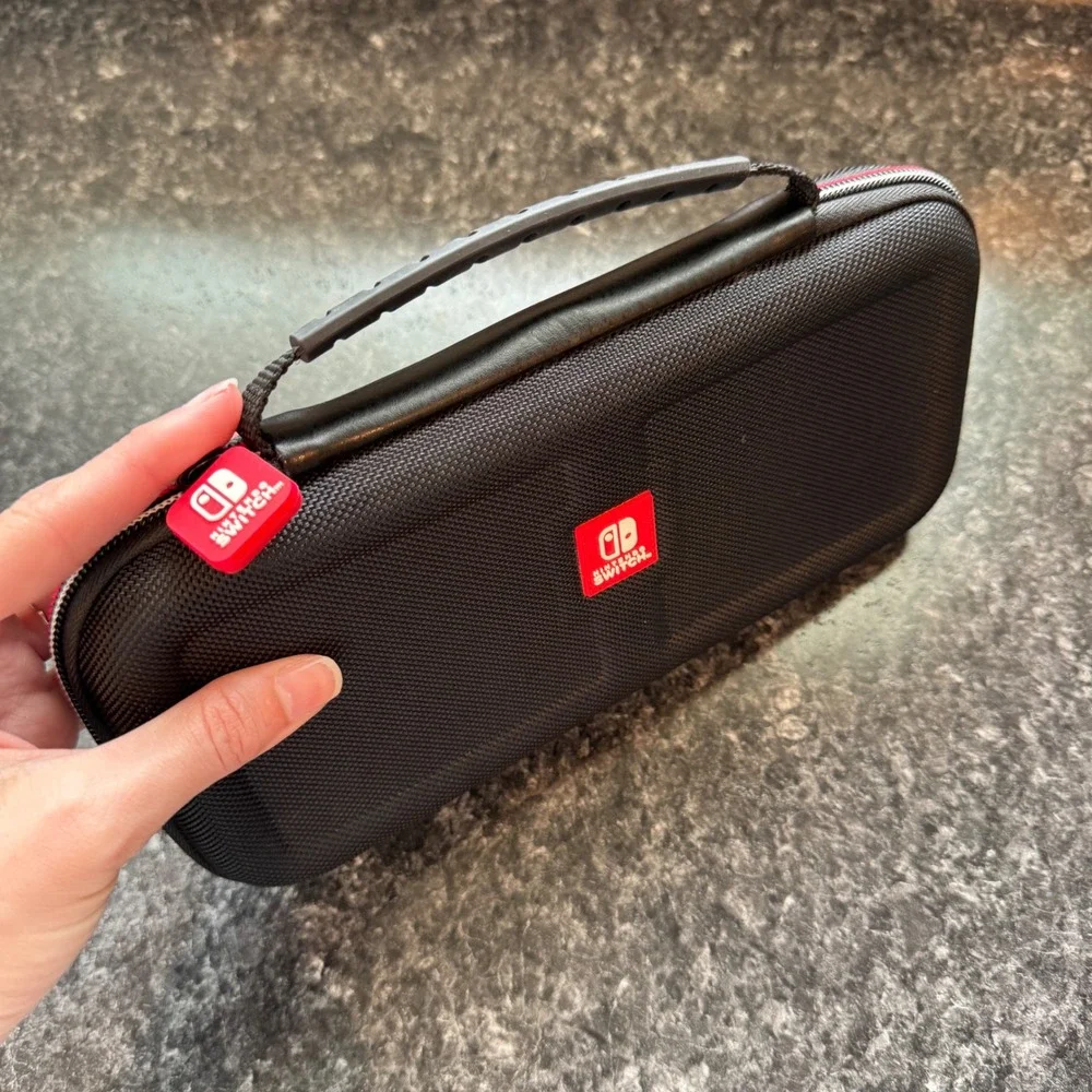 Nintendo Switch Protective Hard Shell Carrying Case Black Red Travel Storage Bag
